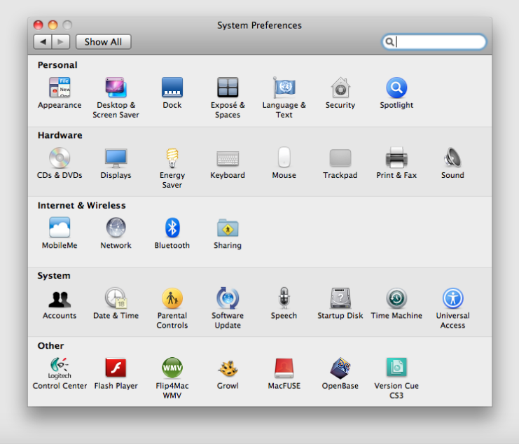 gambar seluruh menu file preferences mac os