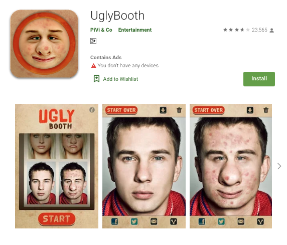 2. UglyBooth aplikasi edit foto lucu gokil gratis