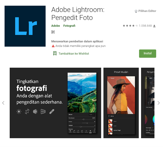 Aplikasi Adobe Lightroom Mobile Pengedit Foto Aesthetic yang Lengkap dan Super Keren!