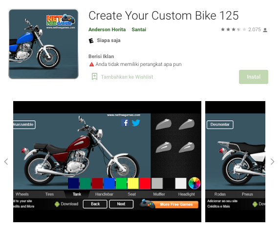 Aplikasi Create Custom Your Bike 125
