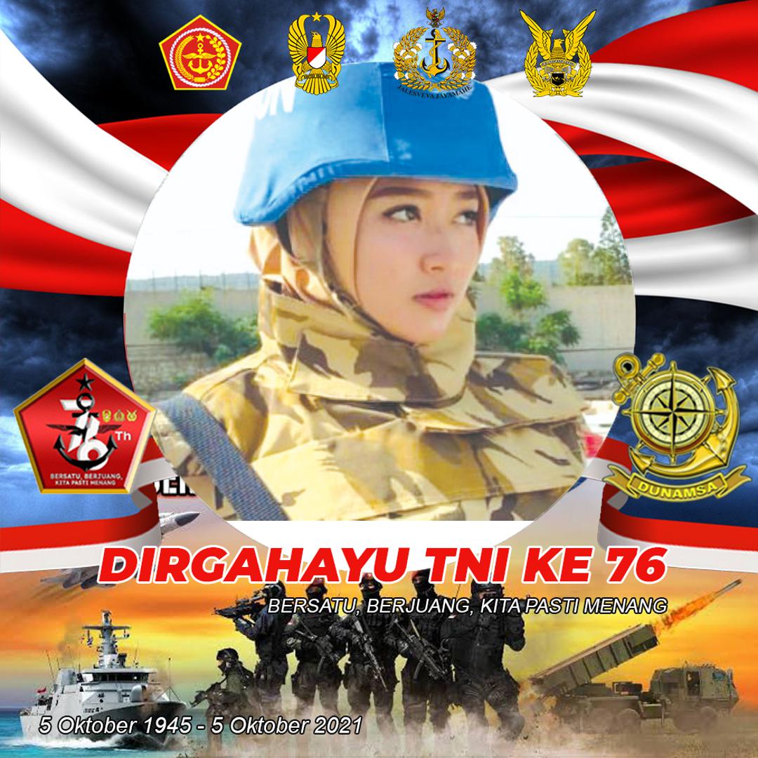 9. Twibbon HUT TNI 76 karya Wahyuda Risky