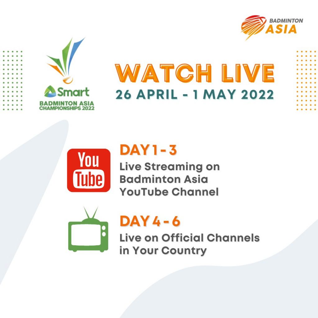 Jadwal Badminton Asia Championships 2022 dan Link Live Streaming Lengkap